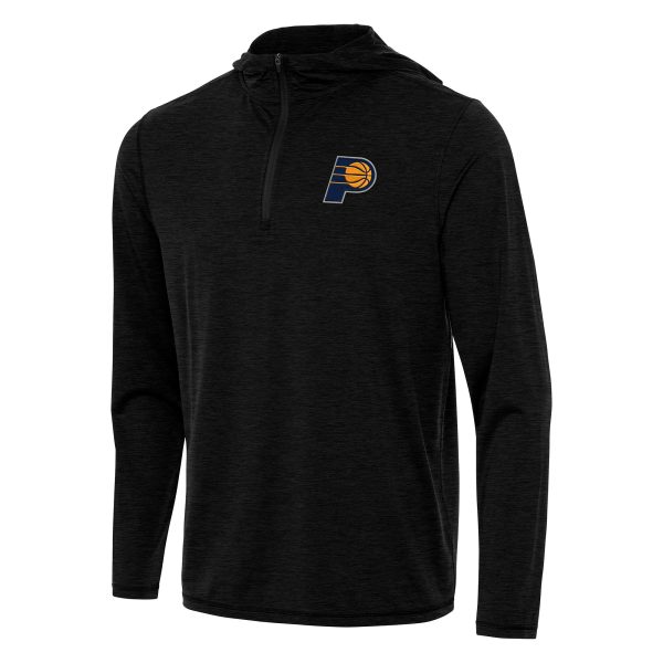Antigua Indiana Pacers Heather Black Unique Tidy Quarter Zip Hoodie