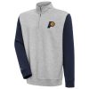 Antigua Indiana Pacers Heather Eye - catching Gray/Navy Victory Colorblock Quarter Zip Pullover Top
