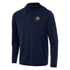Antigua Indiana Pacers Gorgeous Heather Navy Tidy Quarter Zip Hoodie