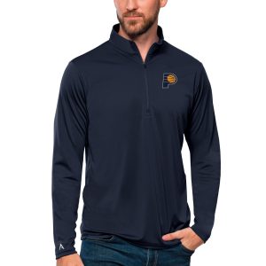 Antigua Premium Indiana Pacers Navy Tribute Quarter Zip Pullover Top