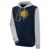Antigua Indiana Pacers Navy/Heather Gray Elegant Victory Colorblock Pullover Hoodie