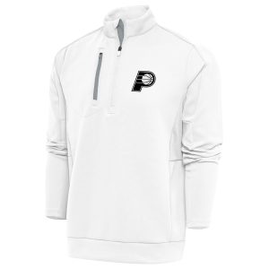 Antigua Indiana Pacers Stylish White Metallic Logo Generation Quarter Zip Top