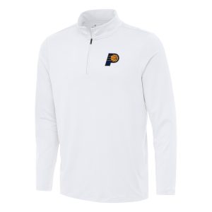 Antigua Indiana Pacers White Reprocess Quarter Elegant Zip Top