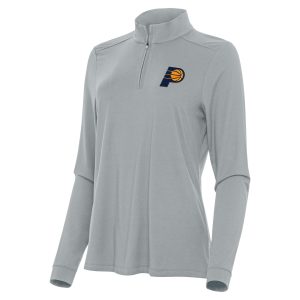 Antigua Indiana Elegant Pacers Women's Gray Intent Quarter Zip Top