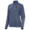 Antigua Indiana Pacers Women's Heather Navy Stylish Mentor Quarter Zip Mock Long Sleeve Top