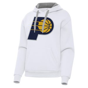 Antigua Indiana Pacers Women's White Trendy Victory Pullover Hoodie