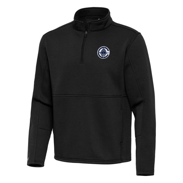 Antigua Gorgeous LA Clippers Black Twist Quarter Zip Pullover Top