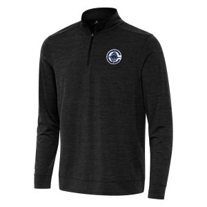 Antigua Elegant LA Clippers Heather Black Bright Quarter Zip Top