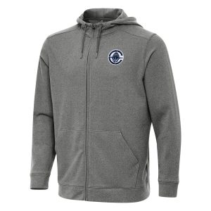 Antigua LA Clippers Heather Charcoal Effortless Full Zip Chic Hoodie Jacket
