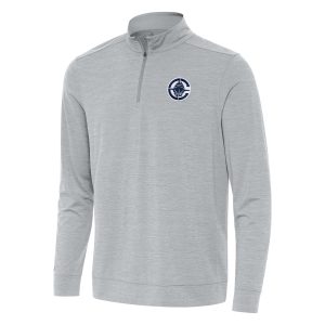 Antigua Premium LA Clippers Heather Gray Bright Quarter Zip Top