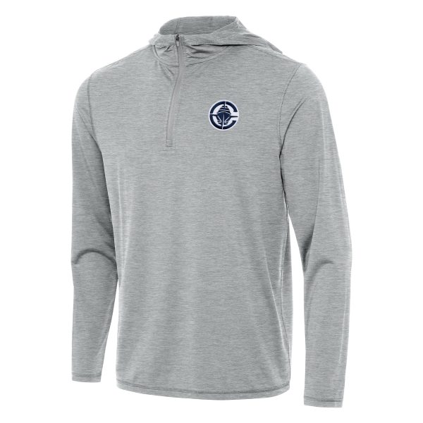 Antigua Unique LA Clippers Heather Gray Tidy Quarter Zip Hoodie