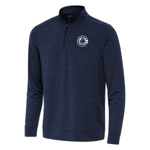 Antigua LA Clippers Heather Navy Bright Quarter Zip Premium Top
