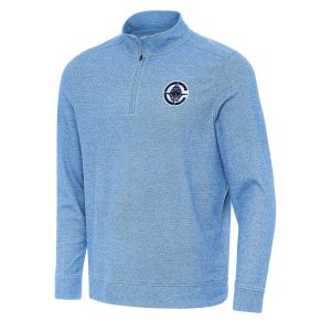 Antigua LA Clippers Heather Powder Blue Subtle Quarter Zip Gorgeous Sweatshirt