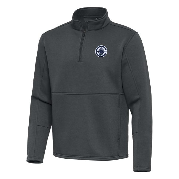 Antigua LA Gorgeous Clippers Pewter Twist Quarter Zip Pullover Top