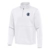 Antigua LA Clippers Stylish White Twist Quarter Zip Pullover Top