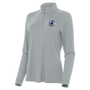 Antigua LA Clippers Women's Gray Intent Quarter Zip Top Gorgeous