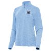 Antigua LA Clippers Women's Heather Powder Blue Mentor Quarter Zip Gorgeous Mock Long Sleeve Top
