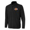 Antigua Los Angeles Lakers Black Perilous Quarter Elegant Zip Sweatshirt