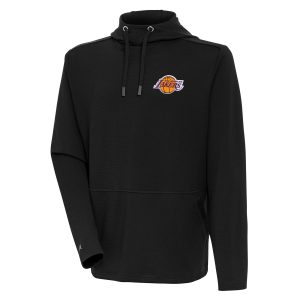 Antigua Los Angeles Lakers Black Fabulous Pure Honeycomb Pullover Hoodie