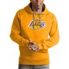 Antigua Los Angeles Lakers Gold Team Gorgeous Logo Victory Pullover Hoodie