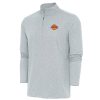 Antigua Premium Los Angeles Lakers Heather Gray Hunk Quarter Zip Pullover Top