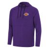 Antigua Chic Los Angeles Lakers Heather Purple Spikes Raglan Quarter Zip Hoodie