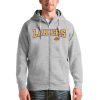 Antigua Los Angeles Lakers Heathered Trendy Gray Victory Full Zip Hoodie