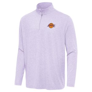 Antigua Los Angeles Lakers Lavender Hunk Quarter Zip Top Unique