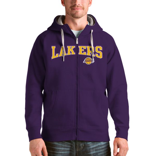 Antigua Los Elegant Angeles Lakers Purple Victory Full Zip Hoodie
