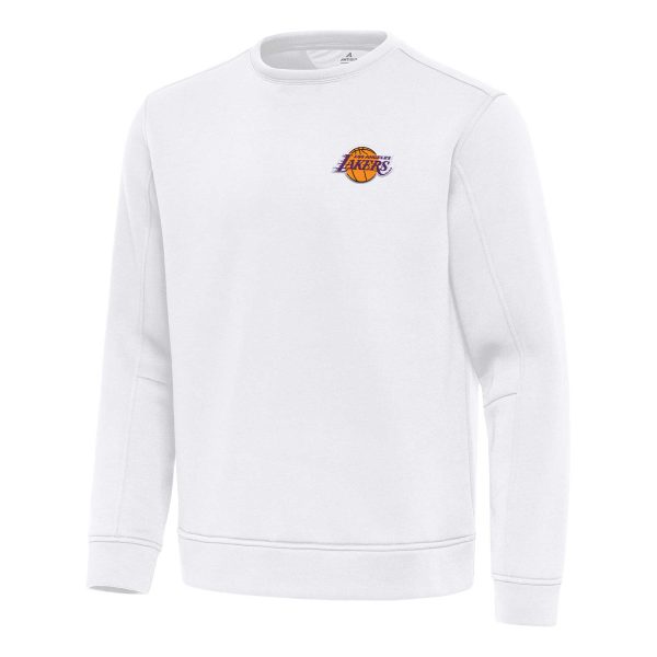 Antigua Los Angeles Premium Lakers White Relevant Pullover Sweatshirt