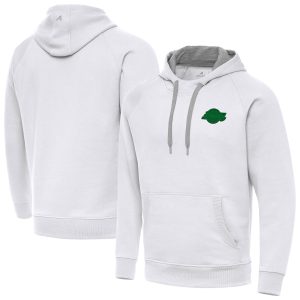 Antigua Los Angeles Lakers White St. Patrick's Day Premium Victory Raglan Pullover Hoodie