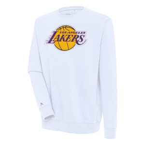 Antigua Los Angeles Lakers White Victory Pullover Sweatshirt Eye - catching