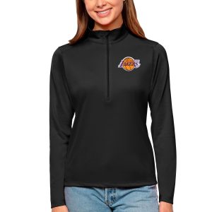 Antigua Los Angeles Lakers Women's Black Tribute Half Zip Top Chic
