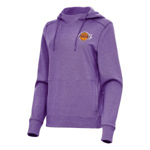 Antigua Los Angeles Lakers Trendy Women's Heather Purple Justice Pullover Hoodie