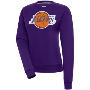 Antigua Los Angeles Lakers Women's Purple Victory Crewneck Pullover Sweatshirt Elegant