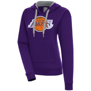 Antigua Los Angeles Fabulous Lakers Women's Purple Victory Pullover Hoodie