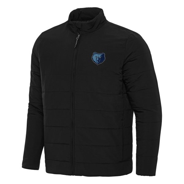 Antigua Memphis Grizzlies Black Swelter Full Zip Chic Puffer Jacket