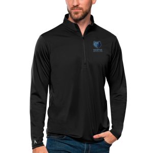 Antigua Memphis Grizzlies Black Tribute Quarter Zip Pullover Eye - catching Top