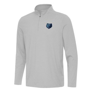Antigua Memphis Grizzlies Gray Twine Elegant Quarter Zip Top