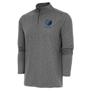 Antigua Memphis Grizzlies Heather Black Hunk Quarter Zip Pullover Eye - catching Top