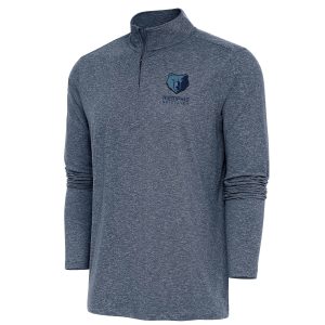 Antigua Memphis Grizzlies Heather Navy Elegant Hunk Quarter Zip Pullover Top