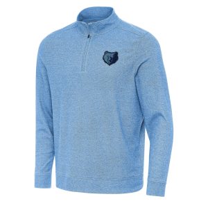 Antigua Memphis Grizzlies Gorgeous Heather Powder Blue Subtle Quarter Zip Sweatshirt