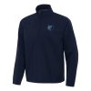 Antigua Memphis Grizzlies Navy Trendy Brisk Quarter Zip Windbreaker