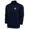 Antigua Memphis Grizzlies Navy Metallic Logo Generation Quarter Zip Fabulous Top