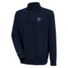 Antigua Memphis Grizzlies Navy Victory Quarter Premium Zip Pullover Top