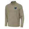 Antigua Gorgeous Memphis Grizzlies Olive Subtle Quarter Zip Sweatshirt