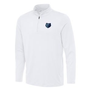 Antigua Elegant Memphis Grizzlies White Reprocess Quarter Zip Top