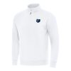 Antigua Memphis Grizzlies White Victory Quarter Trendy Zip Mock Sweatshirt