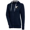 Antigua Memphis Elegant Grizzlies Women's Navy Brushed Metallic Victory Full Zip Hoodie