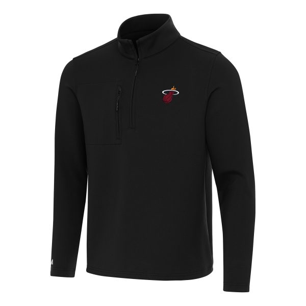 Antigua Miami Heat Black Insider Quarter Zip Top Eye - catching